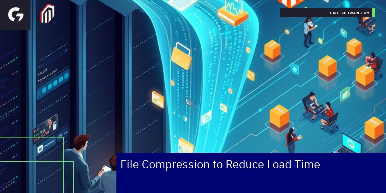 Illustration of file compression improving website speed