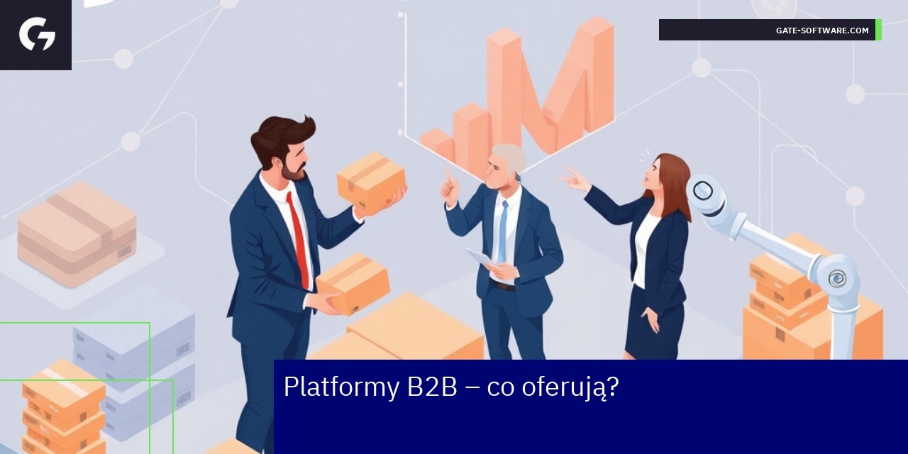 Schemat ilustrujący funkcje i korzyści platformy B2B