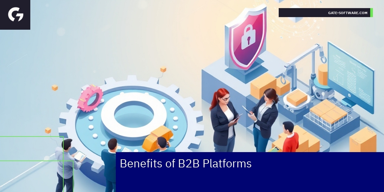 Diagram showing B2B platform benefits and security features