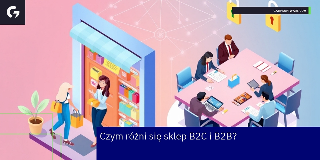 Schemat porównujący sklep B2C i sklep B2B