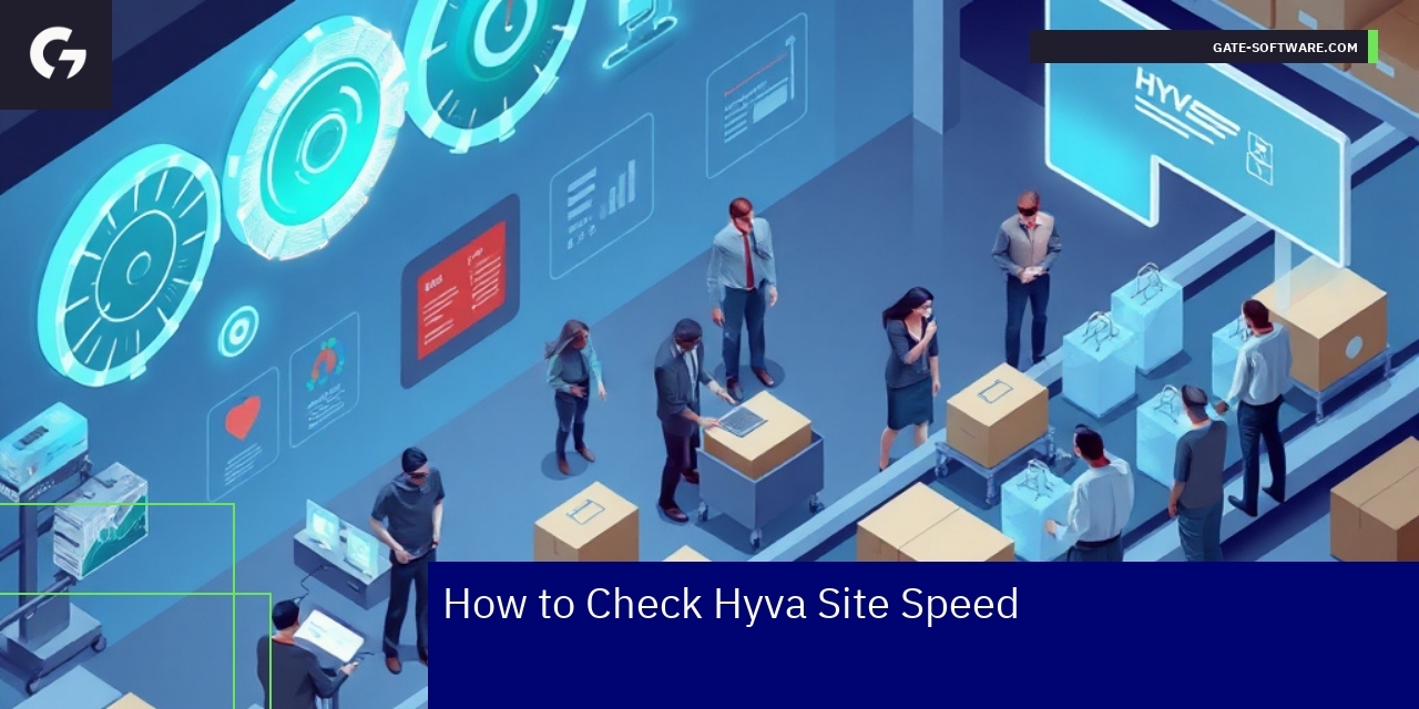Hyva Site Speed Optimization Tips and Metrics Graphs and icons showing site speed performance metrics