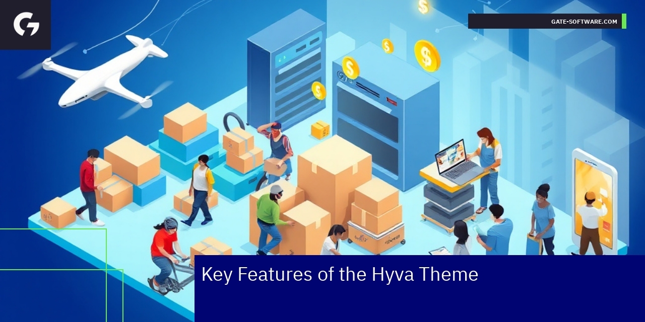 Illustration of Hyva Theme features and advantages
