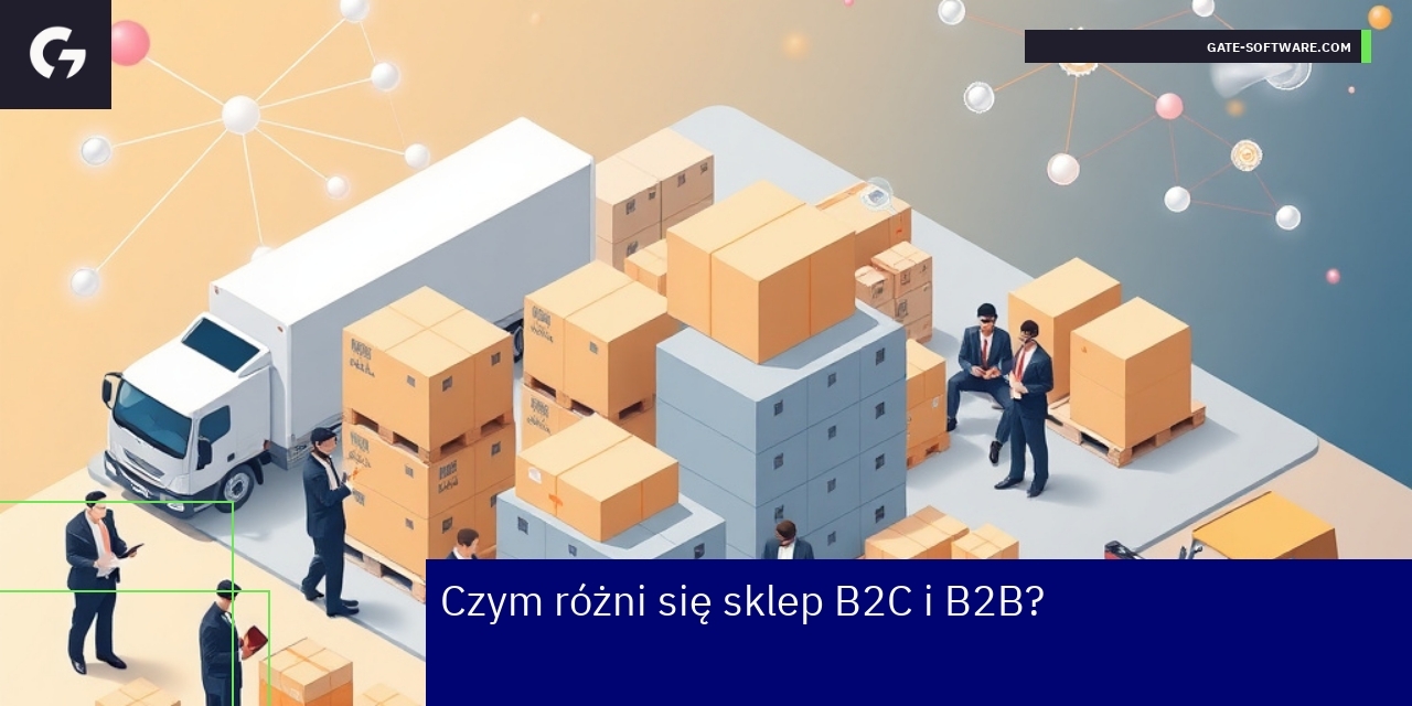 Różnice i wyzwania sklepów B2C i B2B w ecommerce Schemat przedstawiający różnice między sklepami B2C i B2B