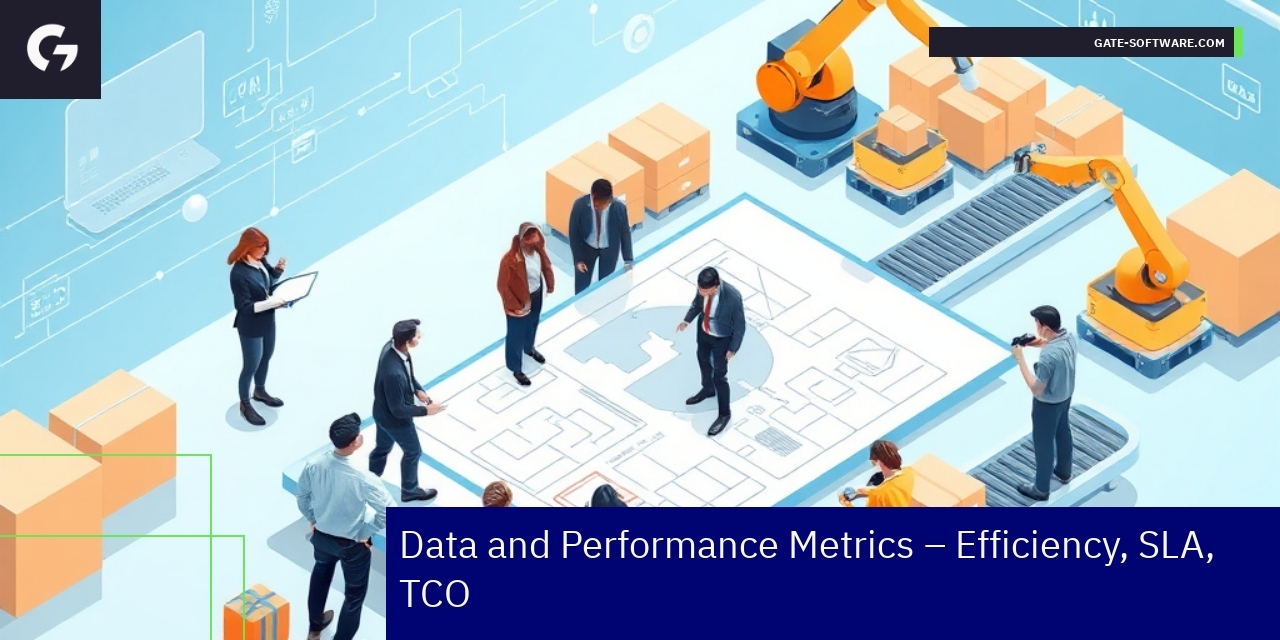 Graphs showing B2B software performance metrics and statistics