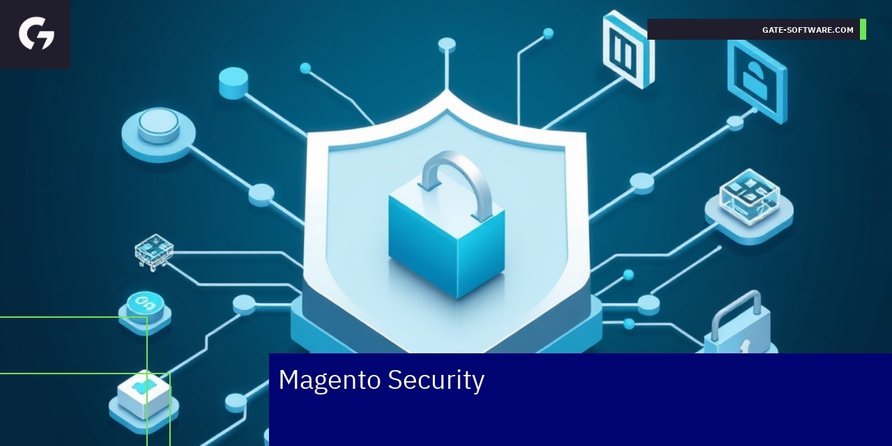 Magento Security Layers and Solutions Security audit, protection, and Magento icons