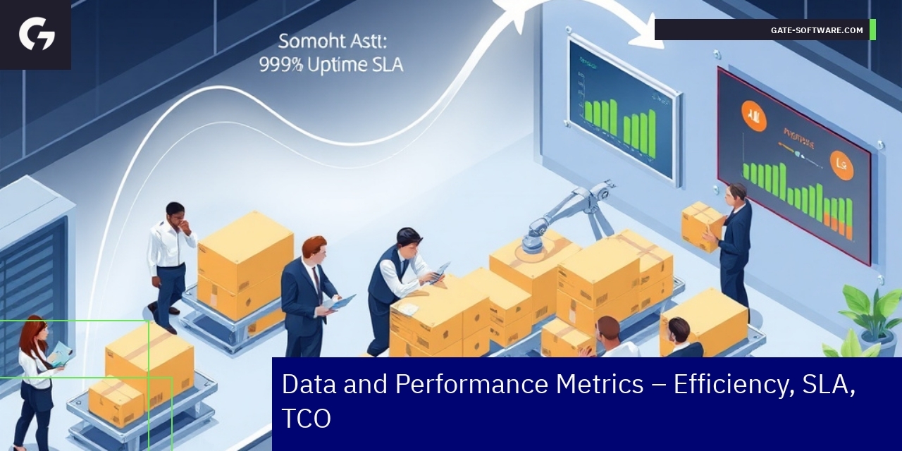 Charts showing project time, delivery rate, and implementations