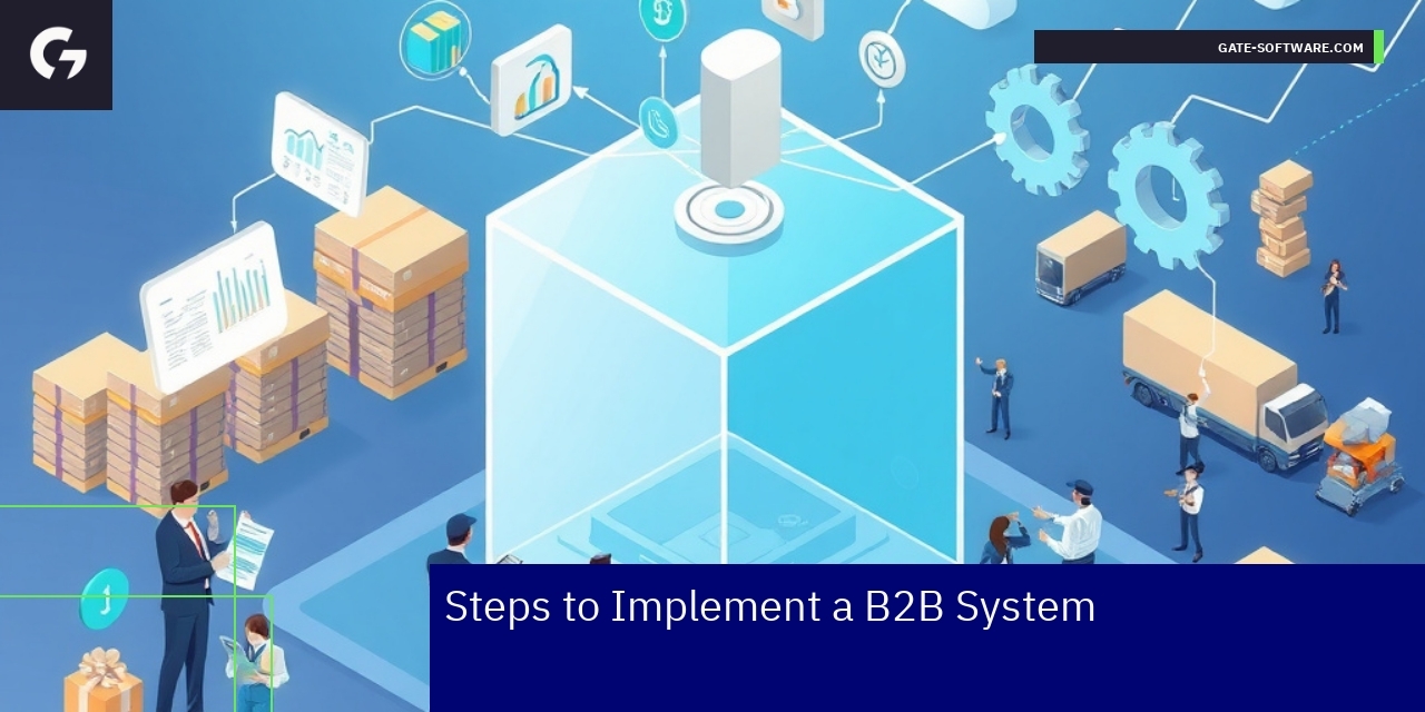 Flowchart showing B2B system implementation steps