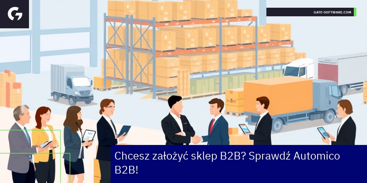 Ilustracja platformy e-commerce B2B z integracjami