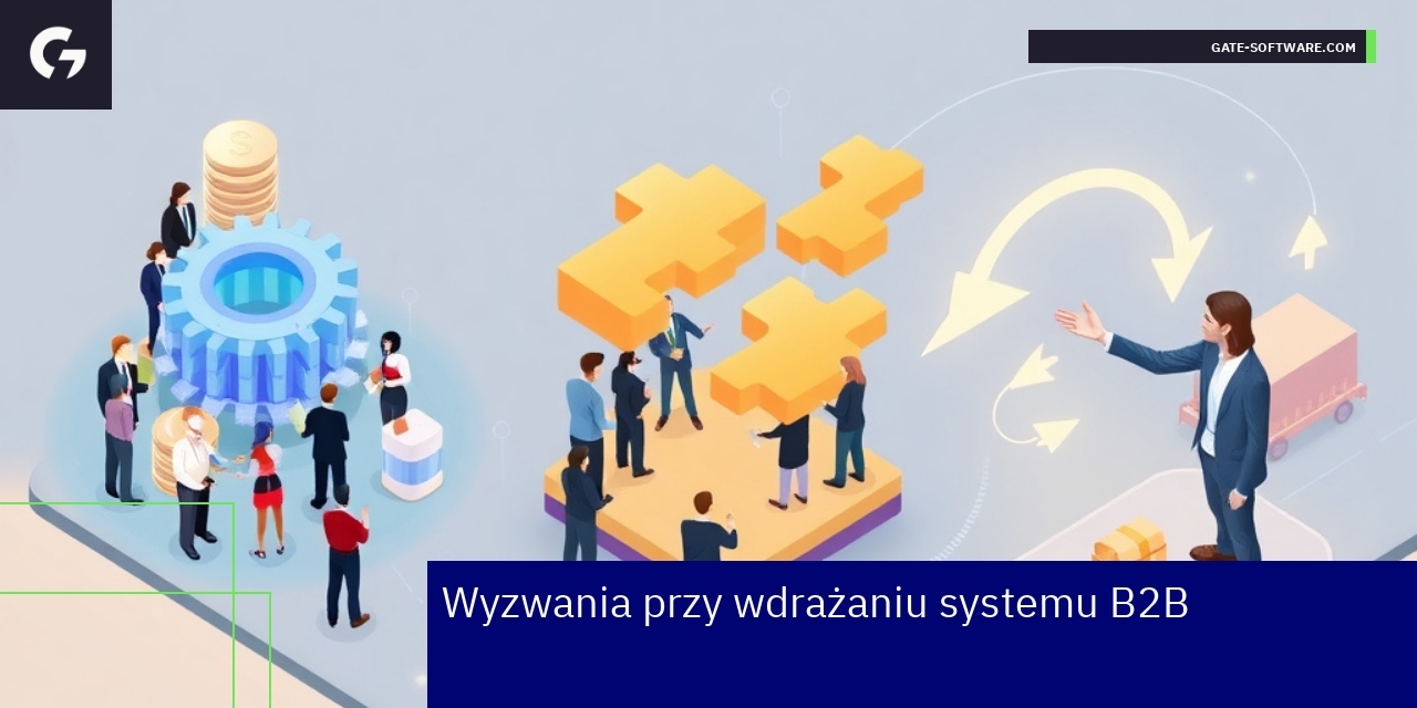 Grafika ilustrująca wyzwania wdrożeń systemu B2B