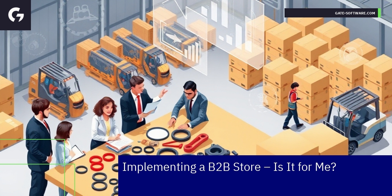 Diagram showing B2B store implementation steps