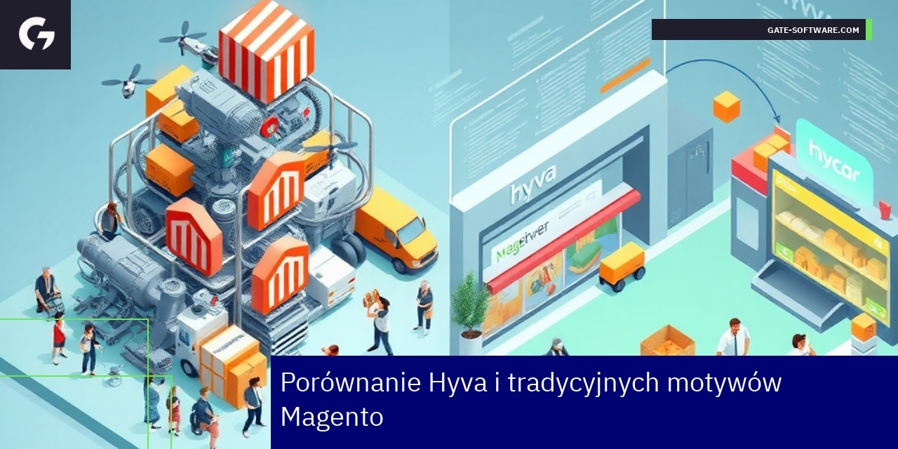 Schemat porównujący Hyva i tradycyjne motywy Magento