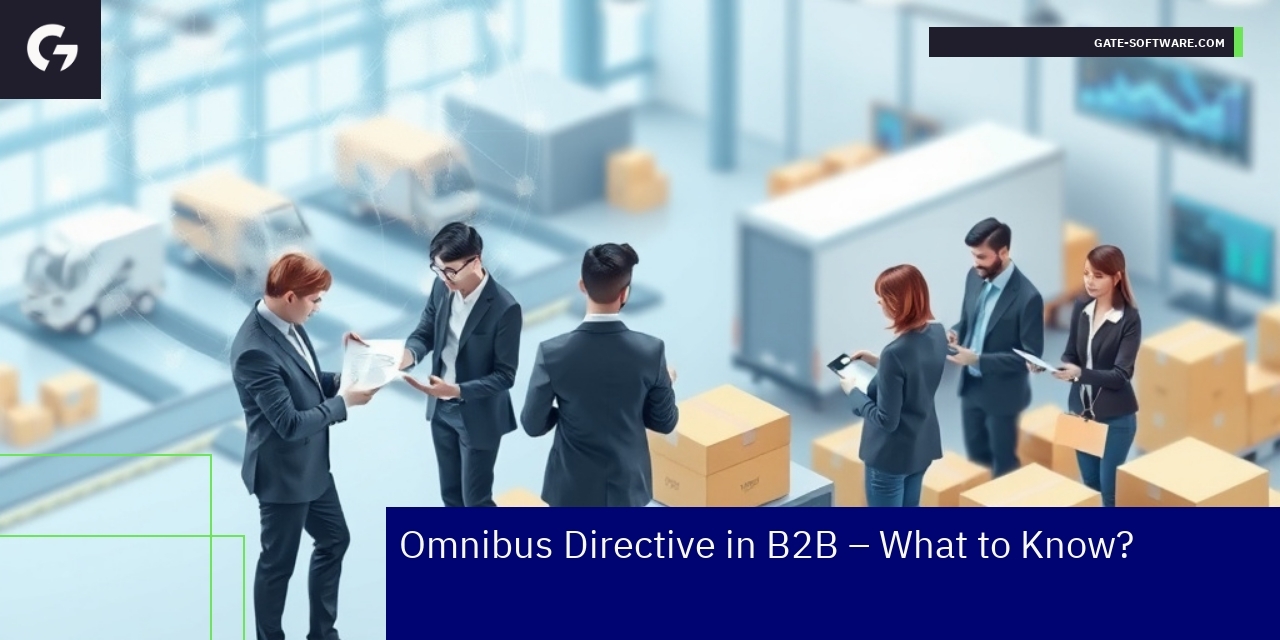Business professionals analyzing Omnibus Directive compliance