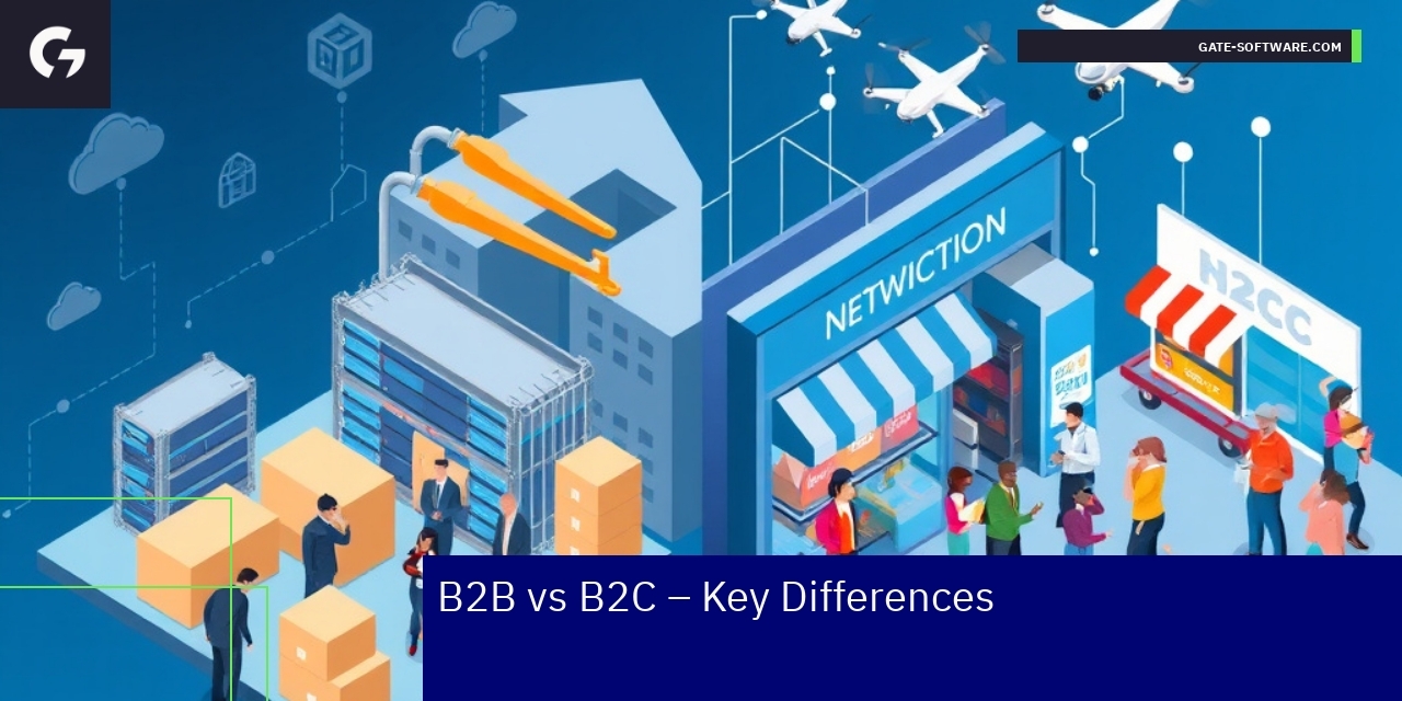 Comparison chart illustrating B2B and B2C business models