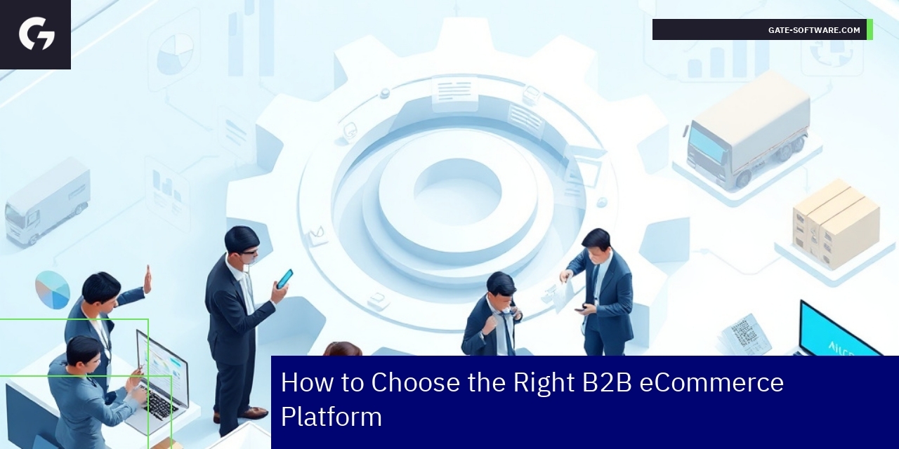 Choosing the Right B2B eCommerce Platform Illustration of B2B eCommerce platform selection process