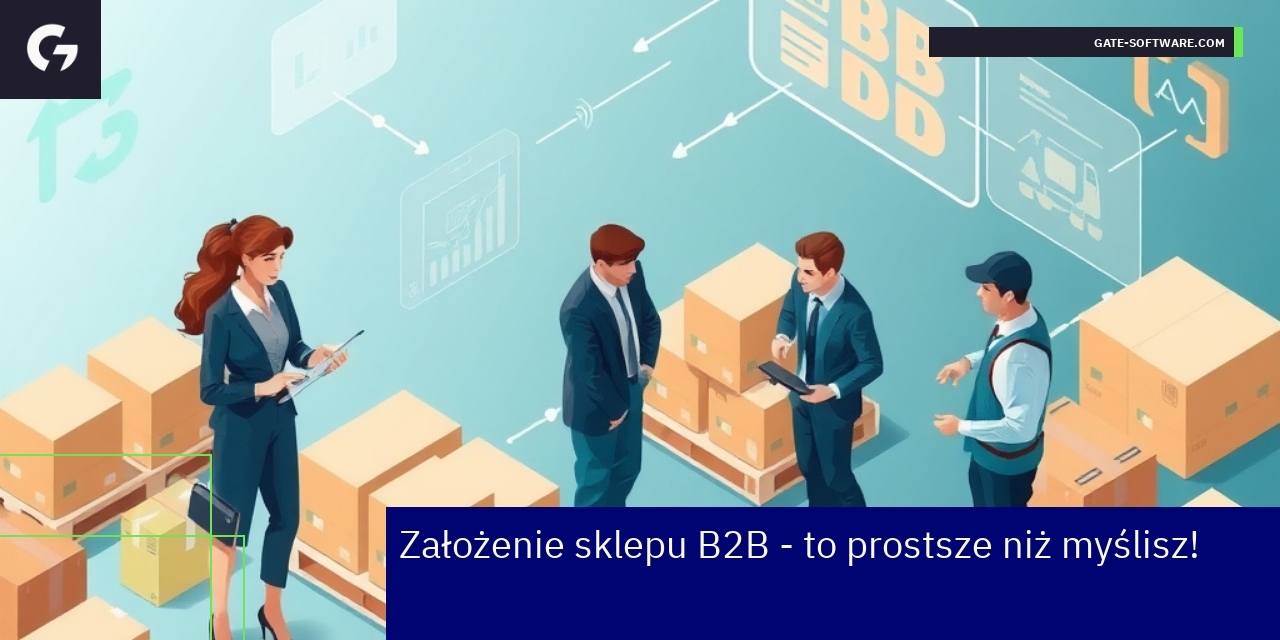 Ekran platformy B2B z interfejsem i ikonami