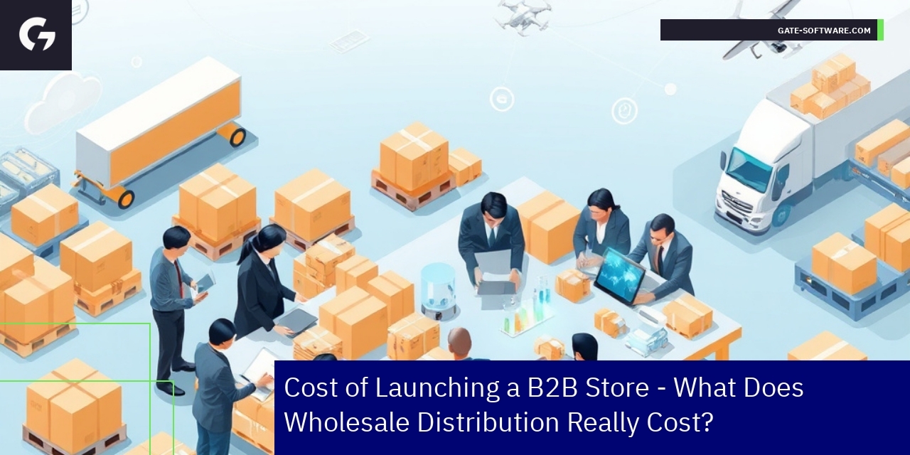 Business person analyzing B2B eCommerce costs graph