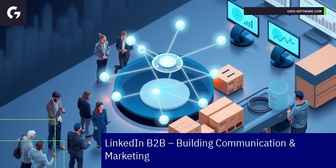 Business professionals connecting and sharing content online