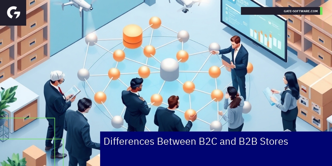 Diagram showing B2B store setup and integration steps