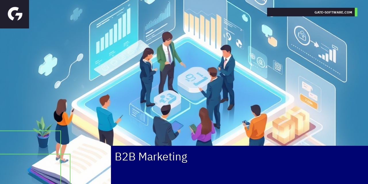 B2B marketing strategy concepts with data graphs