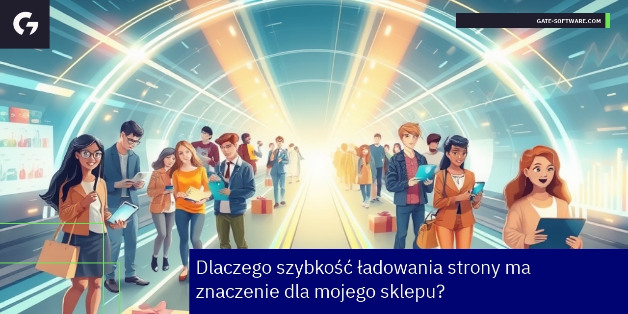 Wykres i ikony przedstawiające szybkość ładowania strony