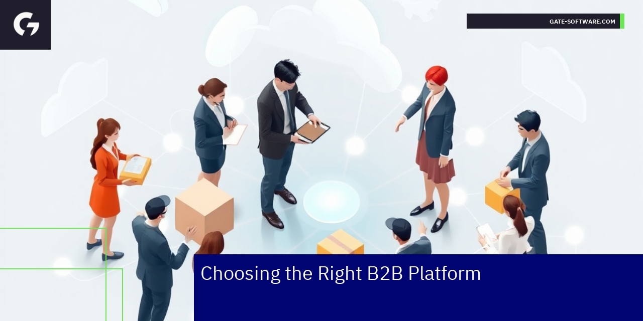Diagram showing B2B platform selection factors