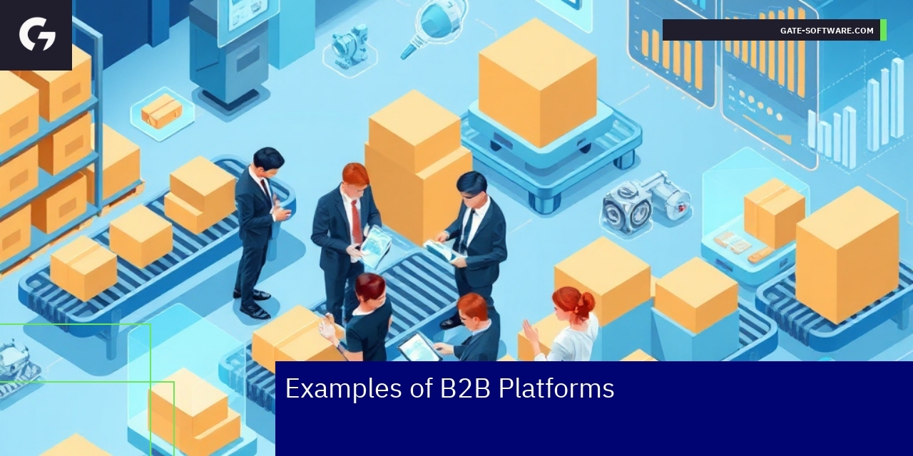 Illustration showing B2B ecommerce platform features overview