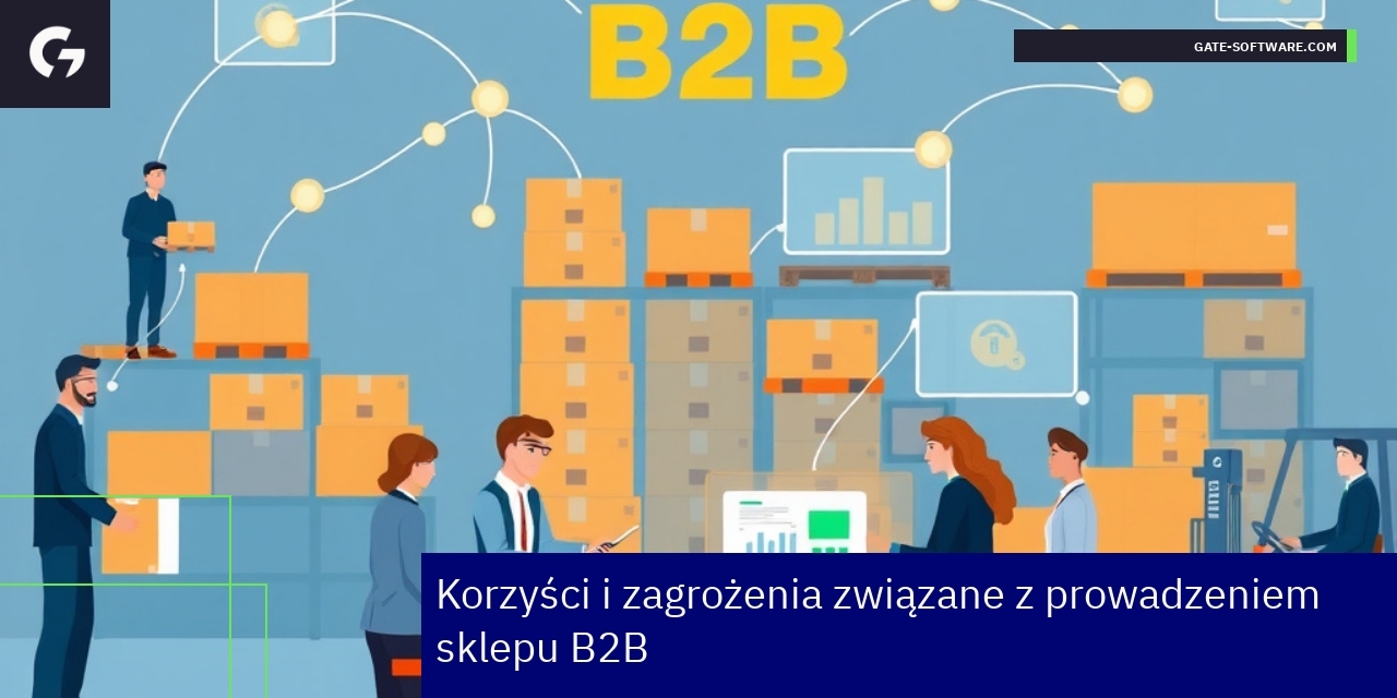 Korzyści i wyzwania sklepów B2B w e-commerce Schemat korzyści i zagrożeń sklepów B2B