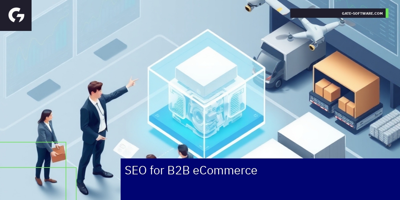 Effective SEO Strategies for B2B eCommerce Platforms Diagram showing SEO optimization for B2B eCommerce platform