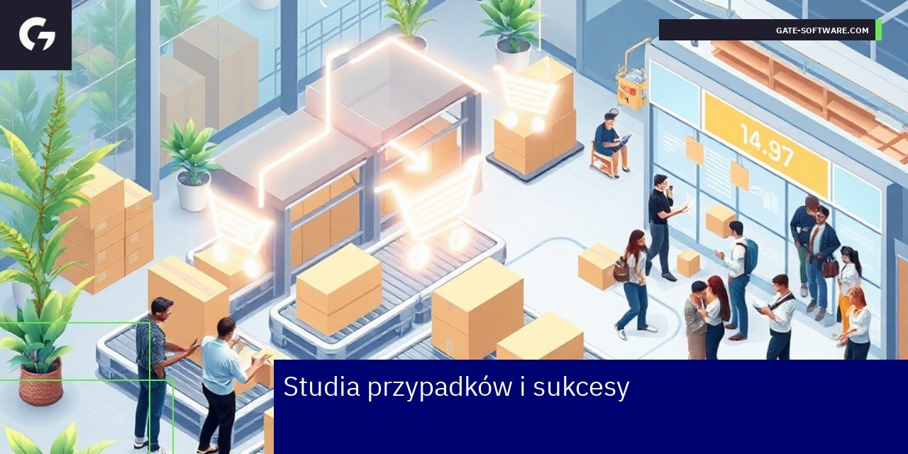Grafika przedstawiająca wzrost sprzedaży i optymalizację eCommerce
