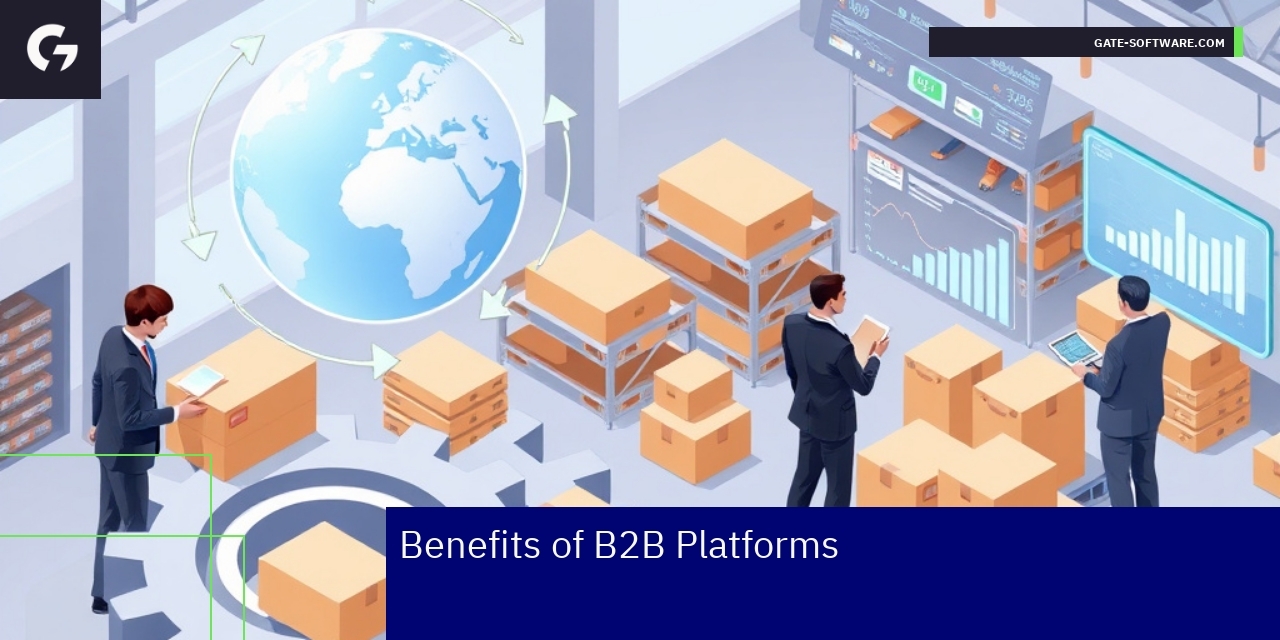 Illustration of B2B platform benefits and data flow