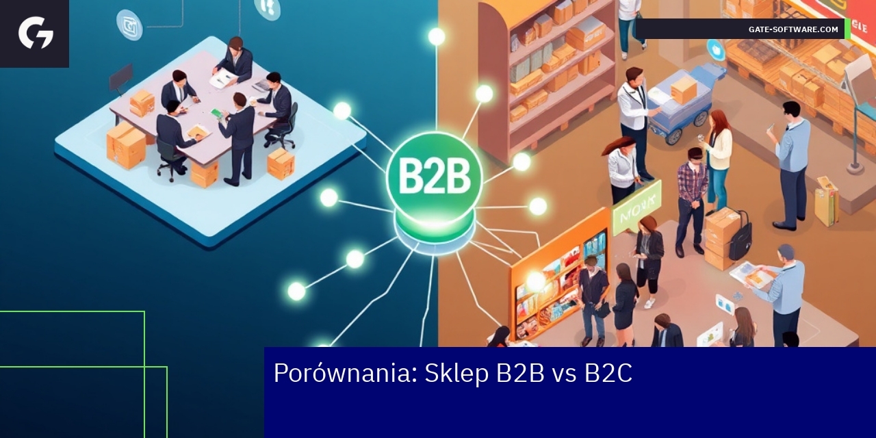 Schemat porównujący sklepy B2B i B2C