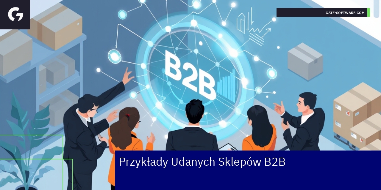 Schemat platformy B2B z elementami strategii sprzedażowej