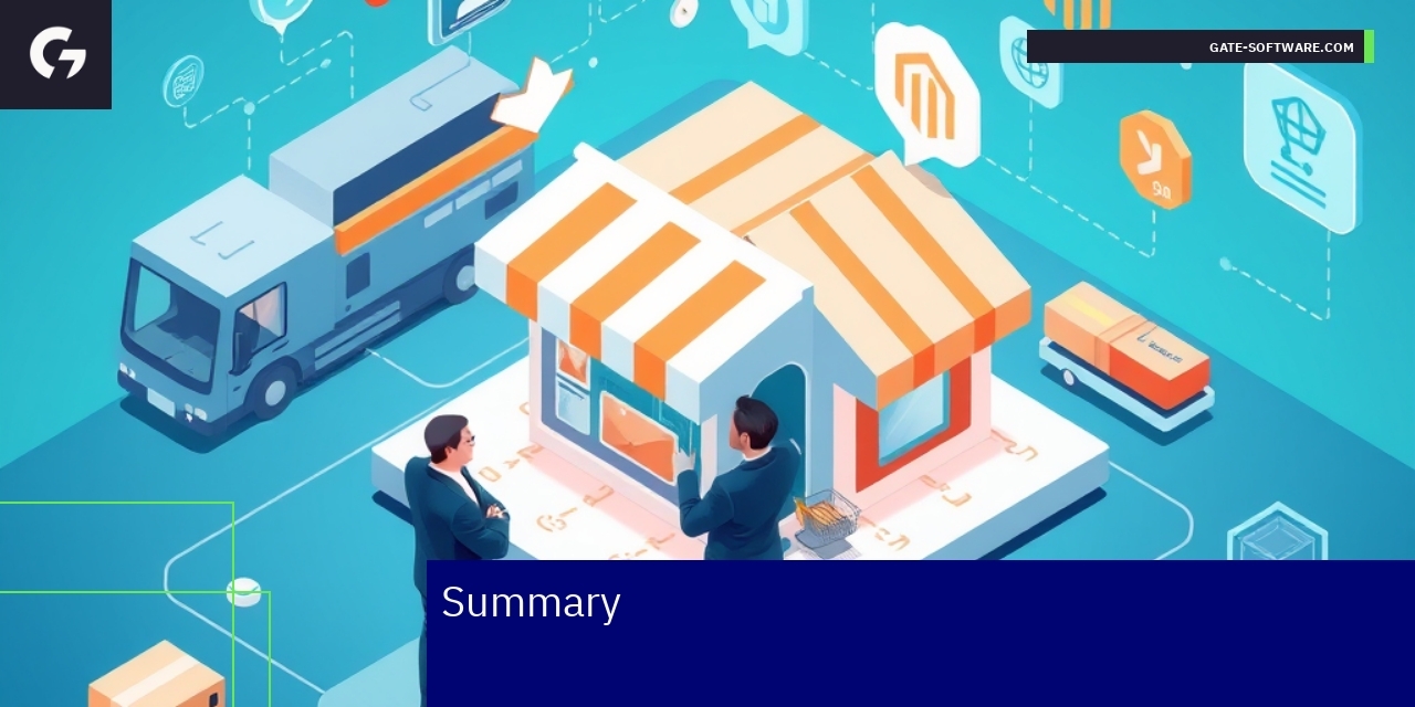 Abstract digital commerce and Magento integration concept