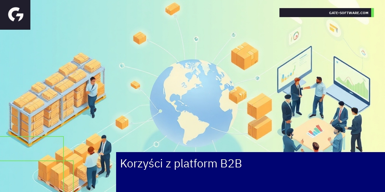 Schemat przedstawiający zalety platform B2B w ecommerce