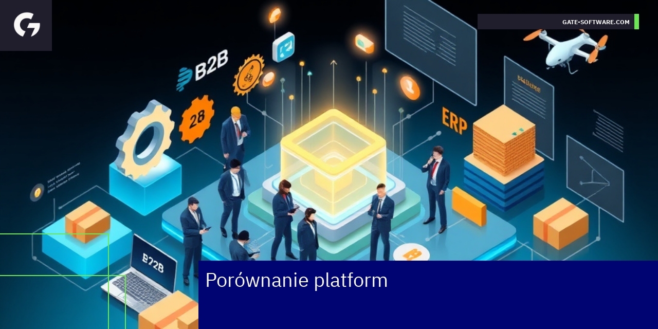 Schemat platformy B2B ze wskazaniem funkcji i integracji