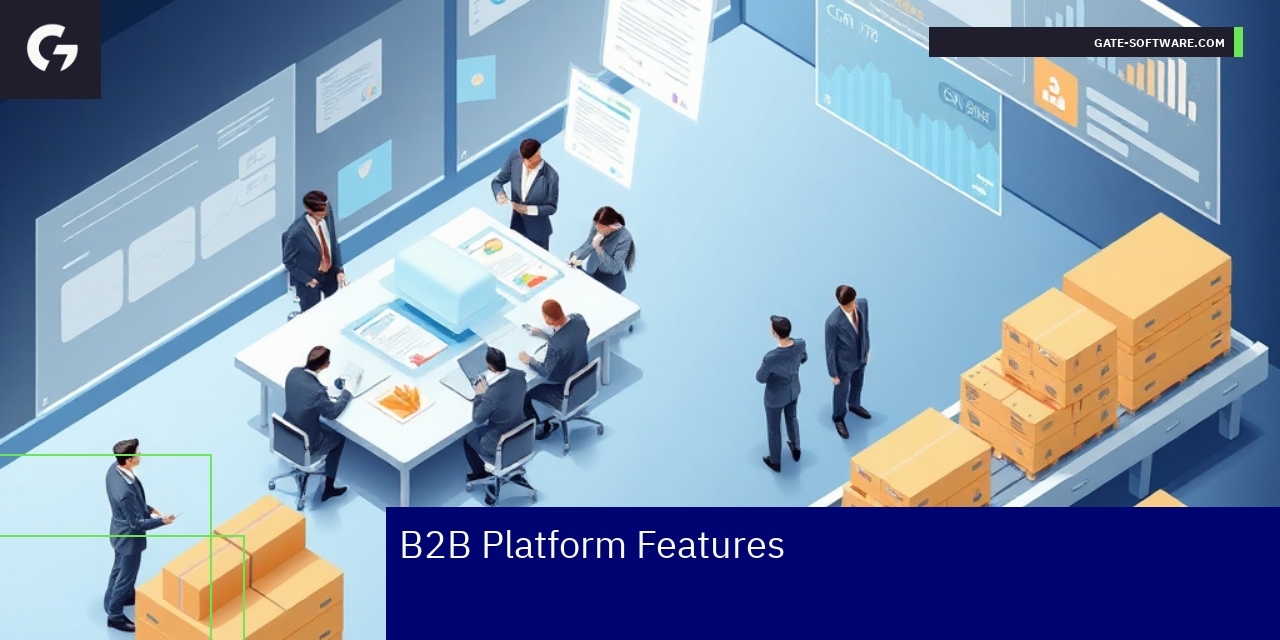 Illustration of B2B platform features and processes