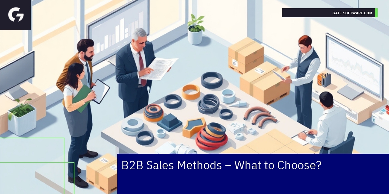 Business professionals discussing B2B sales strategies