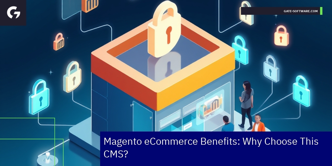 Magento platform icons with security and customization