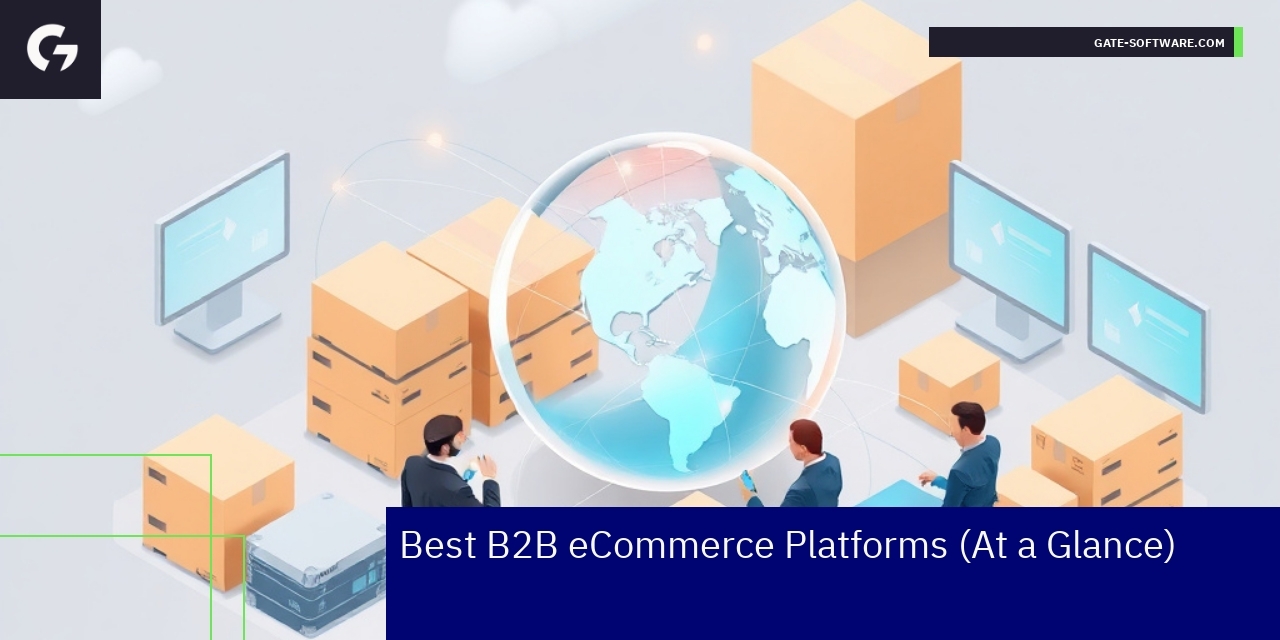 Graphic showing B2B platform features and challenges