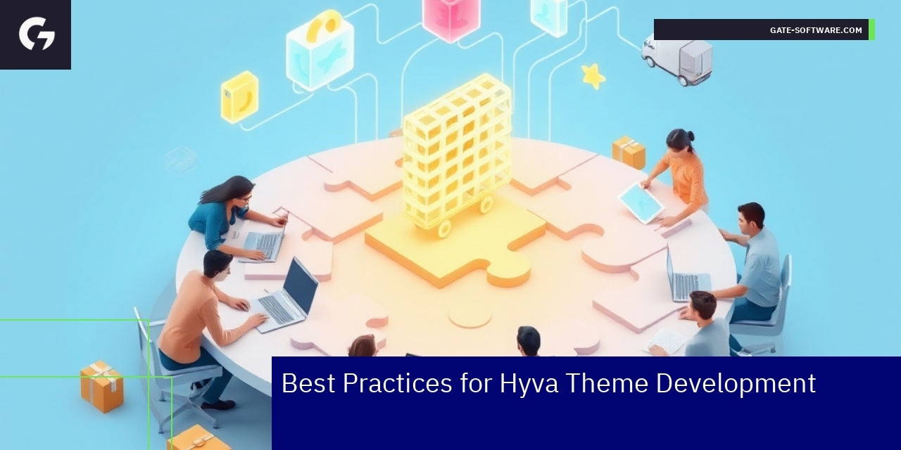 Code editor screen with Hyva theme development concepts