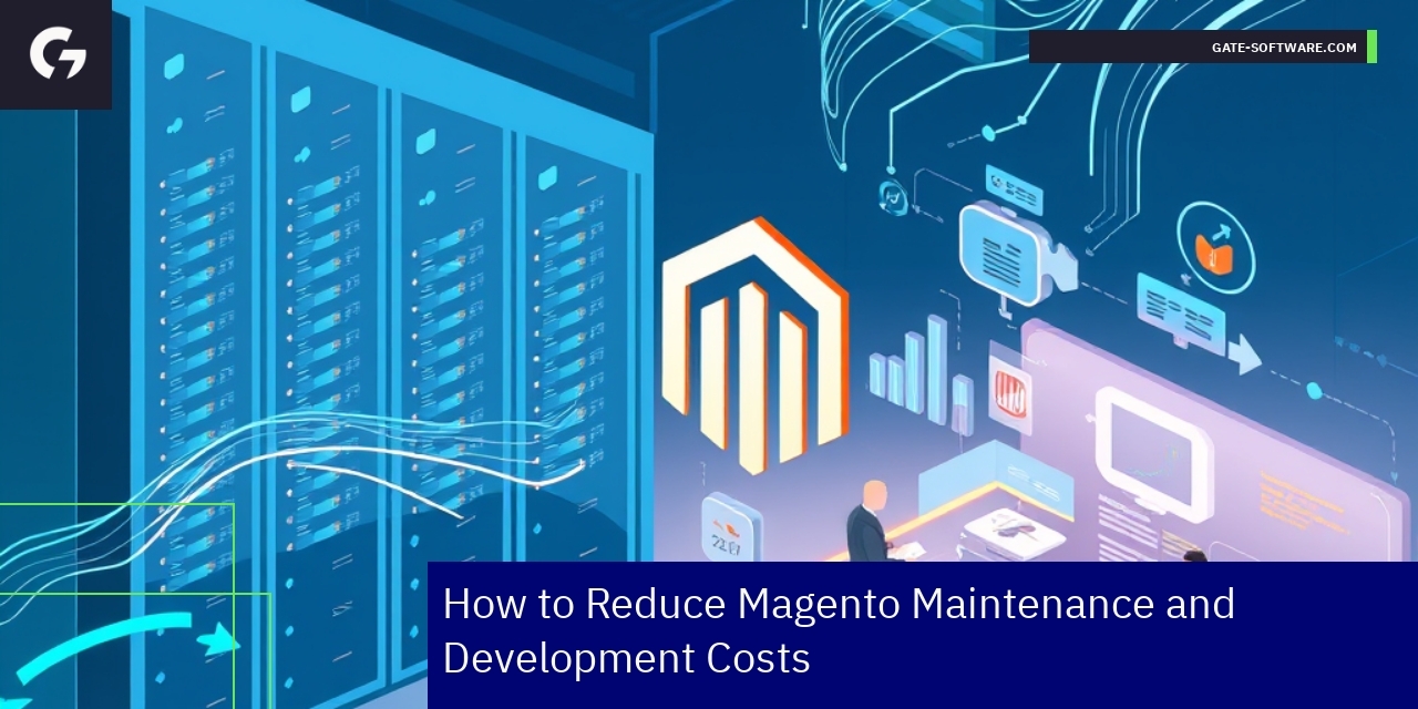 Reducing Magento Maintenance and Development Costs Magento store optimization icons and cost reduction
