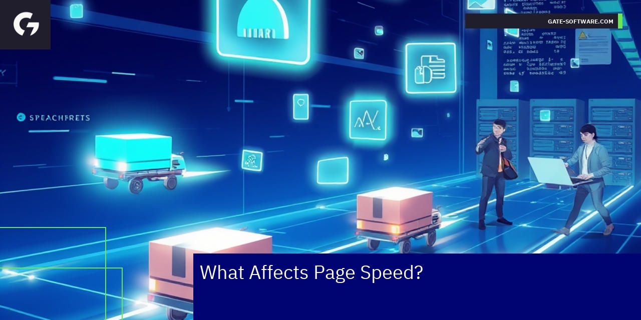 Key Factors Influencing Page Speed and SEO Diagram showing server, file size, and HTTP requests