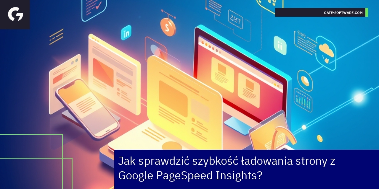 Szybkość ładowania strony z Google PageSpeed Wykresy i ikony analizy szybkości strony internetowej