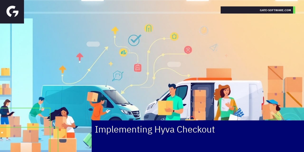 Illustration of Hyva Checkout process and benefits