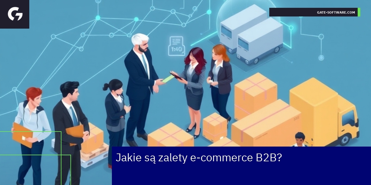 Schemat przedstawiający zalety e-commerce B2B