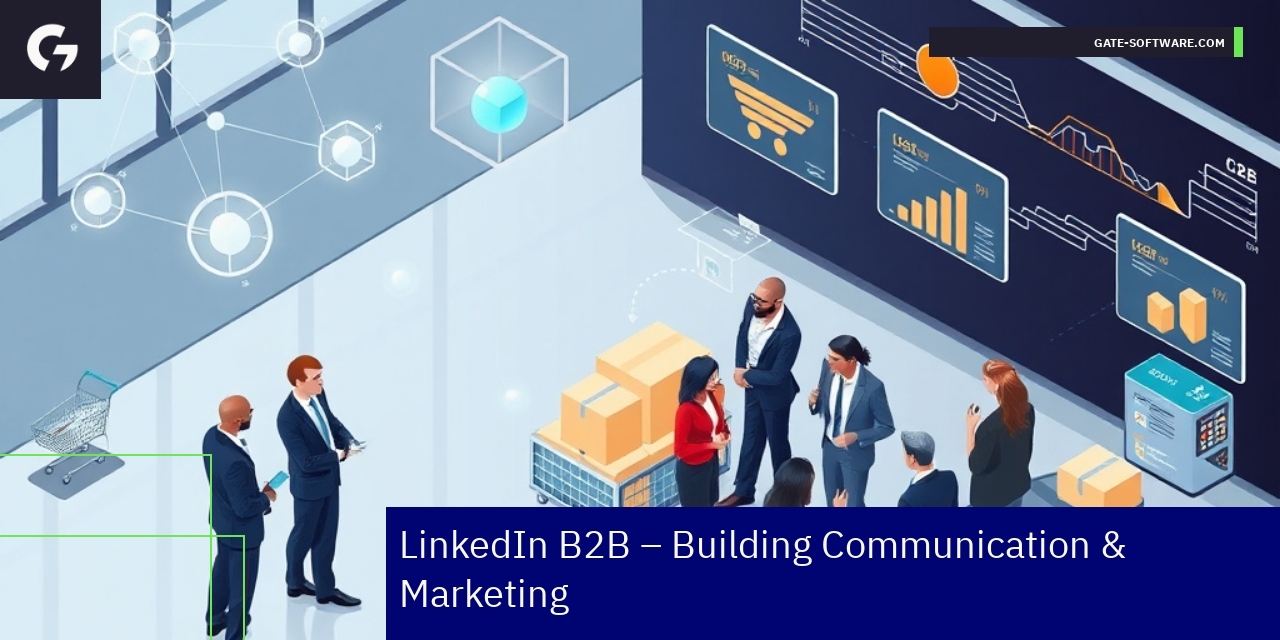 Business professionals using LinkedIn for B2B marketing
