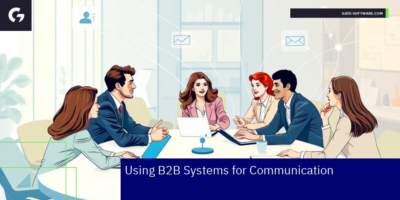 B2B Communication Systems Enhancing Trust Business people communicating via digital B2B platforms