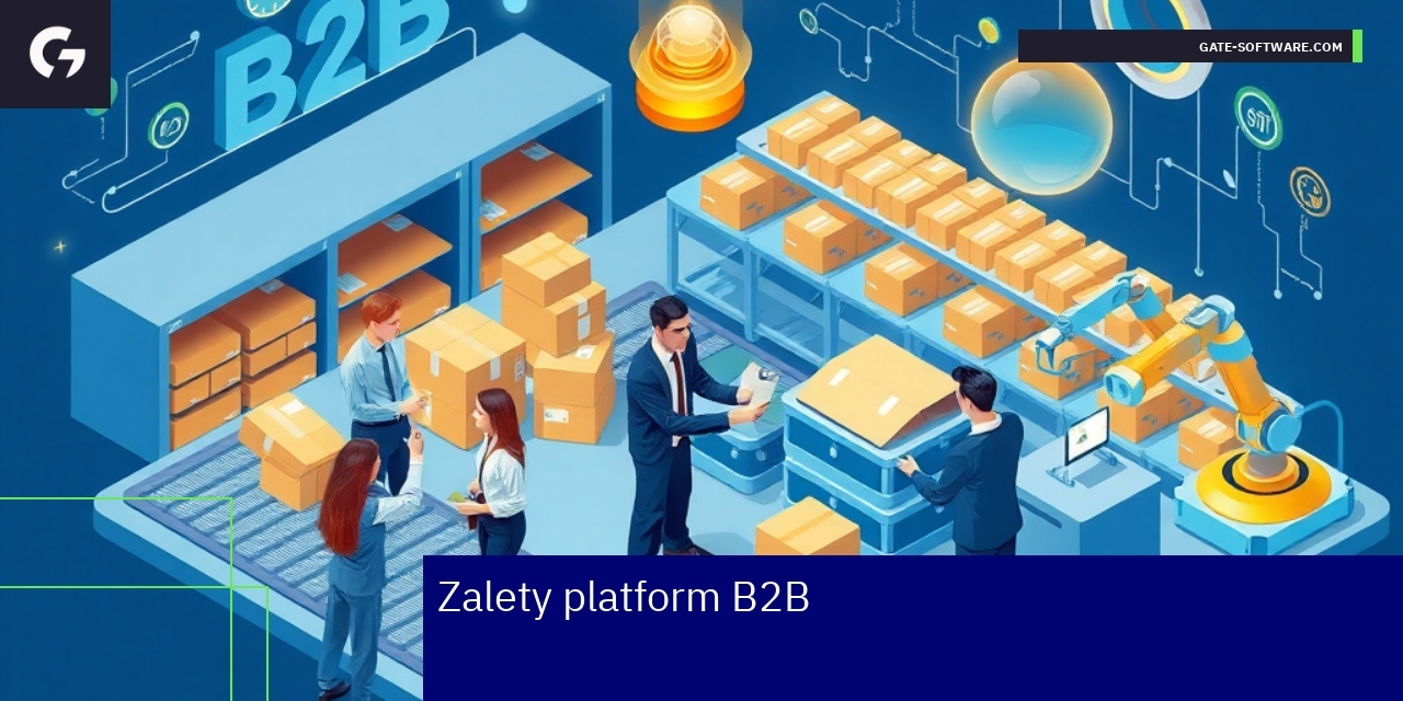 Schemat pokazujący zalety platformy B2B