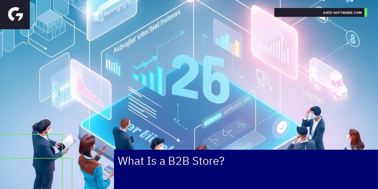Diagram showing B2B store platform features