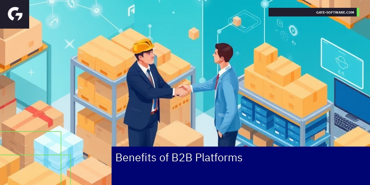 Graphic showing B2B platform advantages and features